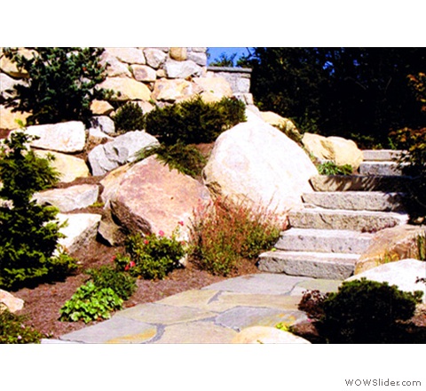 Stone steps with Landscape Boulders